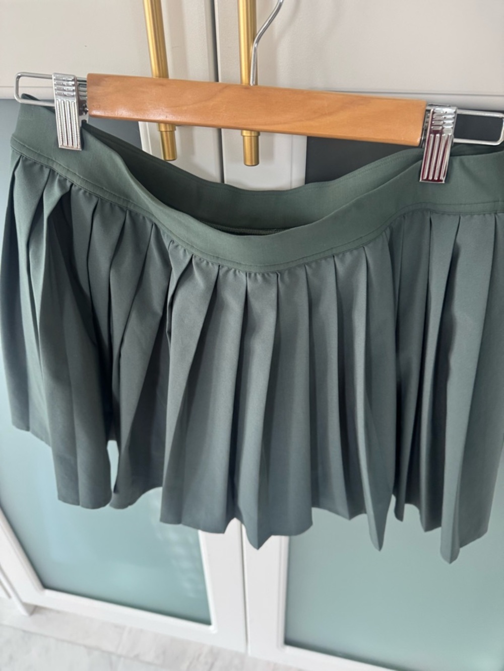 Pleated Lululemon Mini Skirt in Sage Green